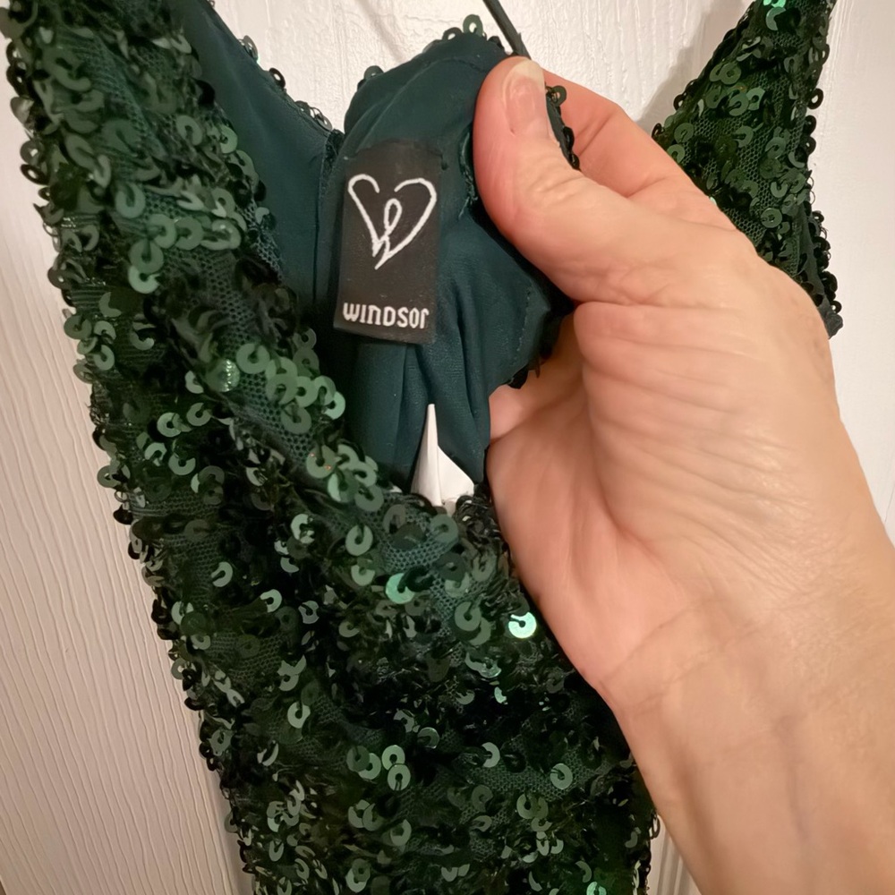 Windsor Dark Green Sequin Maxi Dress
